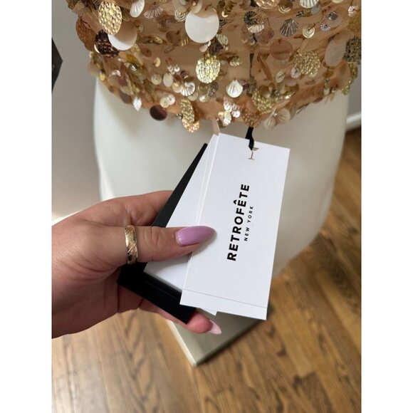 NWT Retrofete Mirage Embellished Strapless Crop Top Gold Seashell Size XS - Picture 6 of 7